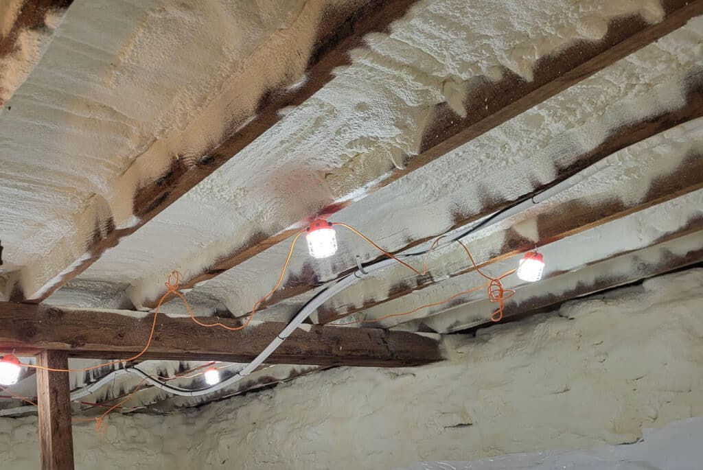 Crawlspace spray foam crawlspace encapsulation in wayne county by Attis Insulation the best crawlspace insulation companies